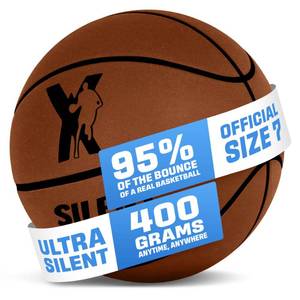 lot 58068 image: YGA Silent Basketball Official Size 7 (29.5) Upgraded 95% Bounce - Ultra Quiet Airless Basketball for Dribbling Indoor - Soft Foam Basketball with Realistic Grip and Deep Grooves for All Ages - Retail $25