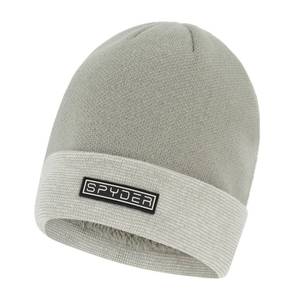 lot 58097 image: Spyder Mens Fur Lined Rib Knit Cuff Beanie, Pewter, One Size - Retail $10