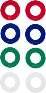 lot 58127 image: Fractional Weight Plates - 2 Each of 14, 12, 34, 1 lb. Total Set of 8 by Trademark Innovations (Grey, Blue, Green, & Red) - Retail $23