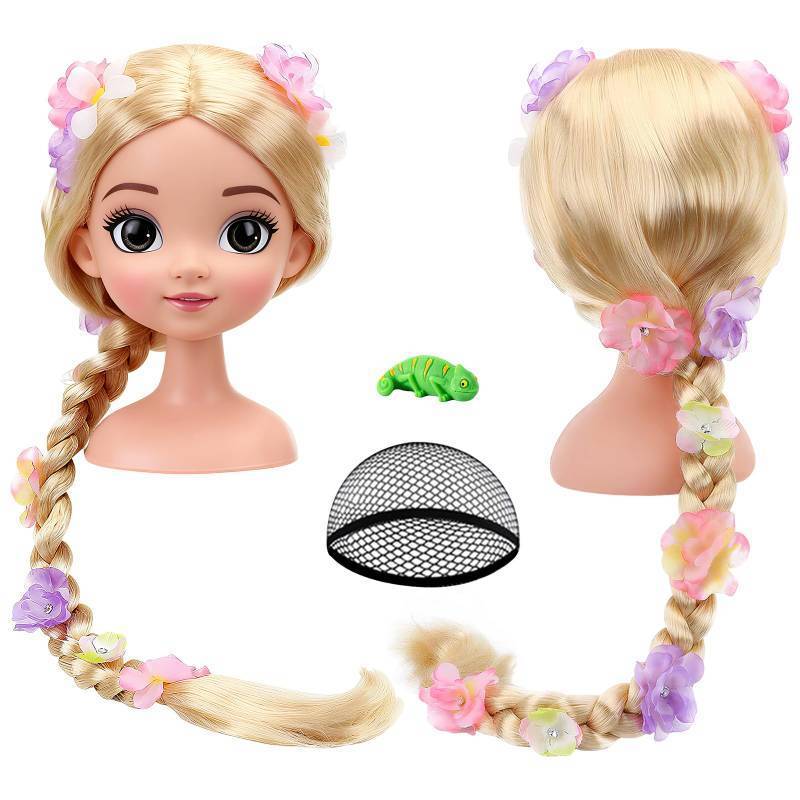 lot 58788 image: MEEZY Long Blonde Braided Wig with Flowers, Halloween Costume Cosplay Wigs Braid Hair Halloween Accessories for Costume Cosplay Christmas Birthday Party Decor - Retail $12