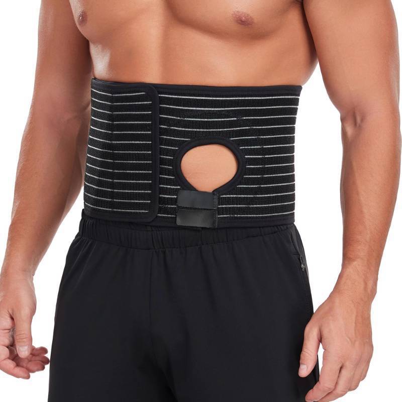 lot 58805 image: PAZ WEAN Ostomy Hernia Belt with Stoma Opening, Parastomal Support Belt, Adjustable Abdominal Binder for Men Women, Breathable Stoma Support for Daily Wear, Secure Hook Loop Closure - Retail $26