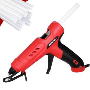 lot 22702 image: Arrow Full Size Dual Temp Glue Gun Kit with 12 Sticks - Professional, HighLow Temperature, Fast Heating, Heavy Duty with Stand for Decor, Crafts, Repairs, Construction - Retail $23