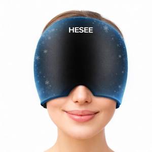 lot 30437 image: Migraine Relief Cap, Headache Relief Hat for Migraine Cap, Hot and Cold Therapy, Headache Eyes Mask for Stress Relief, Ice Pack Head Wrap for Sinus, Puffy Eyes, Tension,Black - Retail $8