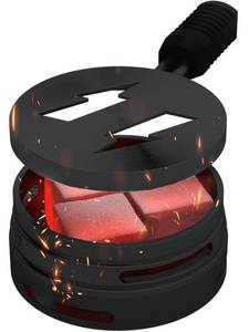 lot 33449 image: Black Hookah Charcoal Holder Premium Hookah Heat Management System - Hookah Accessories Set and Shisha Flavor Saver - Universal Hooka Coal Holder Cover Huli - Retail $14
