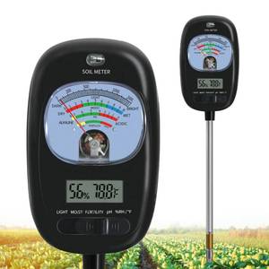 lot 33453 image: 7-in-one Soil Test Kit, Soil Moisture MeterPH MeterSunlight IntensityFertility Soil Tester, LCD Display Air & Soil Hygrometer Temperature for House Plants Garden, Farm, Lawn Care Moisture Meter