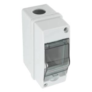lot 45745 image: Distribution Protection Box, 4.9 x 2.2 x 3.5in IP66 Waterproof Transparent Cover 2 DIN Rail Outdoor Distribution Junction Box for Indoor Outdoor Wall Circuit Breaker(2 Way) - Retail $10