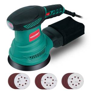 HYCHIKA 5-Inch Random Orbital Sander, 13000RPM Electric Palm Sander with 6 Variable Speeds, Powerful Motor, 12PCS Sandpapers and Efficient Dust Collection Bag, for Woodworking, Finishing and Polishing - Retail: $32