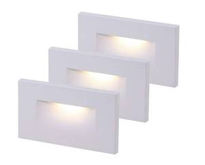 lot 45775 image: CLOUDY BAY 120V Dimmable LED Indoor Outdoor Step Light,3-Pack,3000K Warm White,Stair Light,White Finish - Retail $44