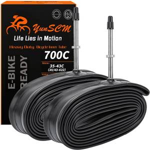 lot 45818 image: Heavy Duty Bike Tubes 700x35C38C40C43C FV60 Presta Valve (3543-622) 700C Bicycle Inner Tubes Compatible with 700x35C 700x36C 700x37C 700x38C 700x40C 700x42C 700x43c Bike Tire Tubes 2-PCS - Retail $18