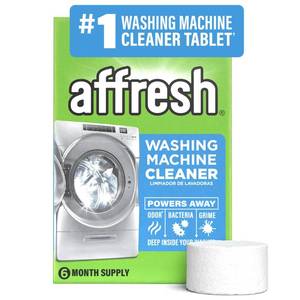 lot 45823 image: Affresh Washing Machine Cleaner, Helps Power Away Odor Causing Bacteria & Grime Deep Inside Pump, Valve & Hoses, 6 Time Release Tablets, 6 Month Supply - Retail $12