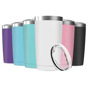 lot 45837 image: Deitybless 20oz Tumbler Vacuum Insulated Travel Mug with Lids(Set of 6), Stainless Steel Double Wall Thermal Coffee Cup for Home, Office, Outdoor Suitable for Vehicle Cup Holders - Retail $36