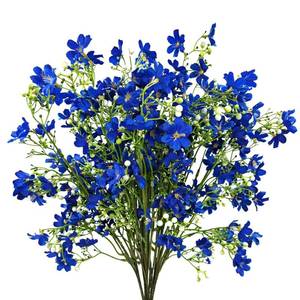 lot 45842 image: FOUSUKA 10 PCS Silk Flowers with Long Stems Artificial Flower for Tall Vase Outdoors Fake Babys Breath Bouquet Faux Floral Wedding Party Decoration Home Indoor Table Centerpiece Decor (Blue) - Retail $19