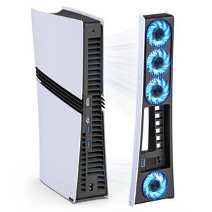 lot 45856 image: Ps5 Pro 4 Cooling Fans,Ps5 Pro Accessories Fans with USB 3.0,Efficient Quiet Cooler Fan with Adjustable Speed,Cooling Fan for PlayStation5 Pro Temperature-Controlled - Retail $25
