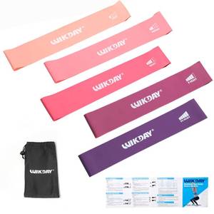 lot 61606 image: WIKDAY Resistance Bands for Working Out Exercise Loop Bands Workout Bands Set for Men Women Body Stretching, Training, Home Workout, Physical Therapy, Booty Legs, Set of 5 (Pink Purple) - Retail $5