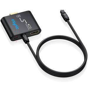 lot 61619 image: eSynic Portable 4K 30Hz HDMI Optical Audio Extractor-Only From Frie TV StickGaming Console to HDMI Monitor Display & Optical Soundbar-Easy to Set Up-DolbyDTS 5.1 Surround Sound-Not For HDTV ARCeARC - Retail $16