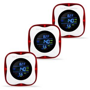 lot 61621 image: 3 Packs Combination Gas and Carbon Monoxide Detectors,Plug in Carbon Monoxide Alarm,Natural Gas Detector,Propane,4-in-1 Digital Display CO Level & Explosive Gas  Humidity for Home,RV - Retail $67