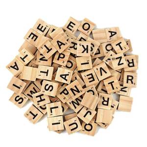 lot 61632 image: TMEEIHNSS 100Pcs Wooden Alphabet Tiles Scrabble Replacement Letters for Board Games, Wedding Frame and Wall Art (100) - Retail $6