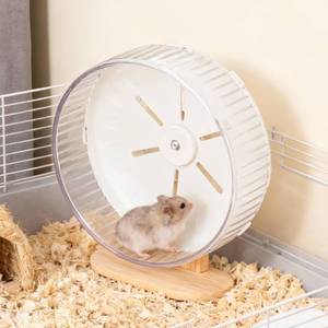 lot 61636 image: Super Silent Hamster Exercise Wheel with Adjustable Stand, Quiet Spinner Running Wheel for Hamsters, Gerbils, Mice and Other Small Pets (Medium, White)