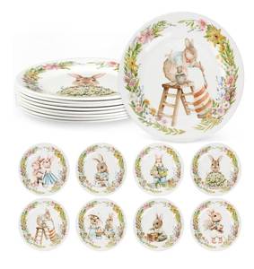 lot 9221 image: 8 Pcs Easter Salad Plates Bunny Dishes 8