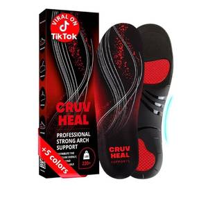 lot 9224 image: CRUVHEAL 220 lbs Plantar Fasciitis High Arch Support Insoles Men Women