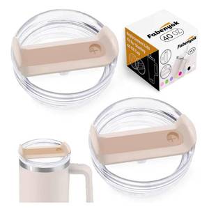 lot 9238 image: 40 OZ Tumbler Lid Replacement Fit for Stanley Cup, 2 Pack Clear Replacement Lids