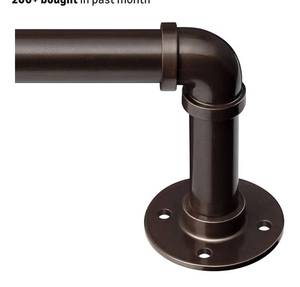 lot 9242 image: Zeerobee Curtain Rods for Windows 66 to 120, 1 Inch Industrial Wrap Around Antique Bronze Curtain Rod,