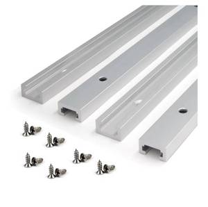 lot 9243 image: 400mm T-Track Aluminum Alloy T-Slot Track Slider with Self-taping Screws for Woodworking and Clamps, 4pcspack (Size400mm) 2pack