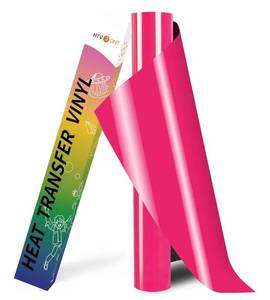 lot 9244 image: HTVRONT HTV Vinyl Rolls Heat Transfer Vinyl - 12 x 8ft Neon Pink HTV Vinyl for Shirts,