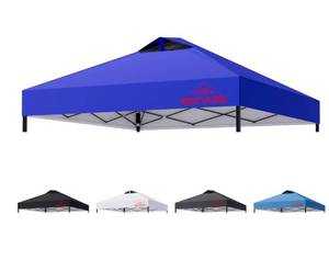 lot 9249 image: Pop Up Canopy Replacement Top with Air Vent and 1 Reserved Velcro Strip (10x10, Blue)