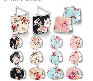 lot 9260 image: Blulu 16 Pcs Compact Mirrors for Purse Bulk Small Flower Pocket Mirror Vintage Portable Floral Folding Tea Party Favors