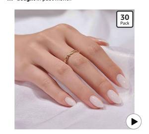 lot 9268 image: BTArtbox White Press On Nails Short - Soft Gel Press on Nails Almond,