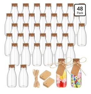 lot 9277 image: Roshtia 48 Pcs 4oz Plastic Mini Potion Bottles with Cork Lids
