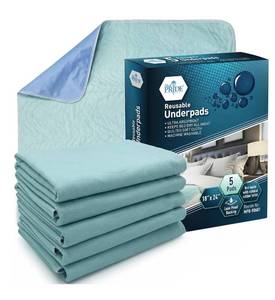 lot 9286 image: MED PRIDE Reusable Underpads 18 x 24 Inch, 5 Pack