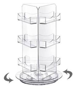 lot 9296 image: Spiareal Spinning Clear Business Card Holder 3.5 x 2 Acrylic Sticker Display Stand