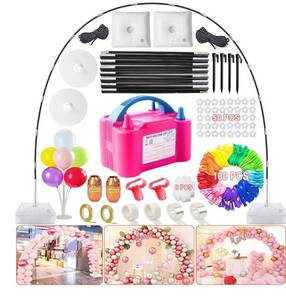 lot 9297 image: Balloon Arch Kit and Balloon Pump, 9Ft Tall & 10Ft Wide Adjustable Balloon Arch Stand Kit