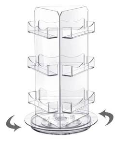 lot 9298 image: Spiareal Spinning Clear Business Card Holder 3.5 x 2 Acrylic Sticker Display Stand
