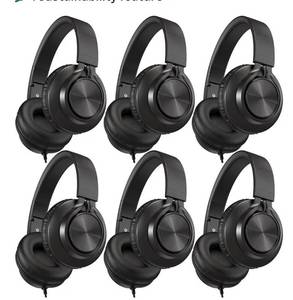 lot 9310 image: AILIHEN Kids Headphones Wired for School Bulk, 6 Pack Headsets with Microphone for K-12th Grade Classroom, Students, Teens,