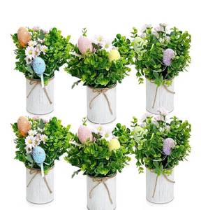 lot 9316 image: Spring Easter Table Decorations Centerpieces Set of 6 Pre-Made Eggs Tabletop Arrangements