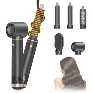 lot 9321 image: AVENHO 5 in 1 Hair Styler & Hot Air Brush - Air Curling Wrap with Low-Speed Negative Ion Technology, Hair Dryer Brush for Drying, Curling, Straightening & Styling, Hair Styling Tools at Home (Grey)