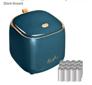 lot 9329 image: Mini Countertop Trash Can with 10 Rolls of Trash Bags
