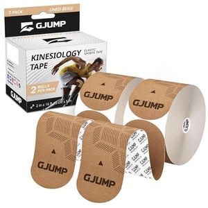lot 9339 image: GJUMP Kinesiology Tape, 40 Count Precut Strips 2 Rolls, Original Cotton Elastic Athletic Tape for Muscle Strain Relief & Joint Support, Waterproof & Breathable Sports Tape