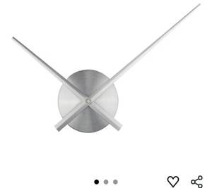 lot 9340 image: 3D Clock Hands, DIY Large Clock Movement Mechanism with Long Spade Hand, 3D Wall Clocks Home Art Decoration (Silver)