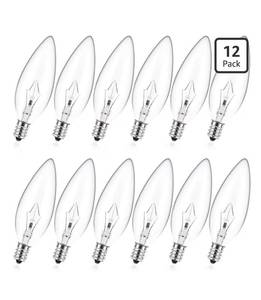lot 9346 image: MEQIQTEK E12 60 Watt Incandescent Candle Light Bulbs, Chandelier Light Bulbs for Ceiling Fan