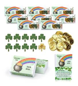 lot 9347 image: Lettry St. Patricks Day Pins Party Favor Gift Set 24 Pack, Shamrock Pins &amp Gold Coins
