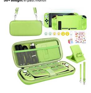lot 9349 image: Younik Switch Accessories Bundle, 17 in 1 Green Switch Accessories Kit for Girls Include Switch Carrying Case
