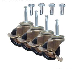 lot 9362 image: 2.0 Inch Antique Caster Wheels, Furniture Wheels 516 Inch x 1-12 Inch (8 x 38mm) Stem Caster for Furniture Sofa Chair Cabinet Set of 4
