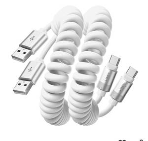 lot 9369 image: LISEN Coiled USB C Cable, 2 Pack for Android Auto & CarPlay Cable,