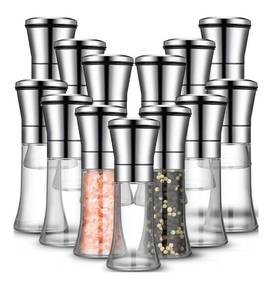 lot 9385 image: Nuenen 12 Pcs Salt and Pepper Grinder Set 3.5 oz Stainless Steel Manual Mills