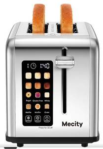 lot 9388 image: Mecity 2 Slice Toaster Touch Screen 1.5 Wide Slot