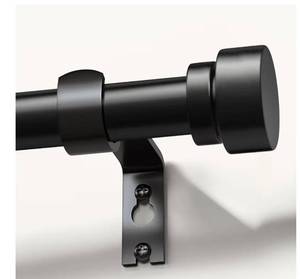 lot 9389 image: Lootkell Black Curtain Rods for Windows 48 to 84 Inches Adjustable Heavy Duty 1 Diameter Window Curtain Rod